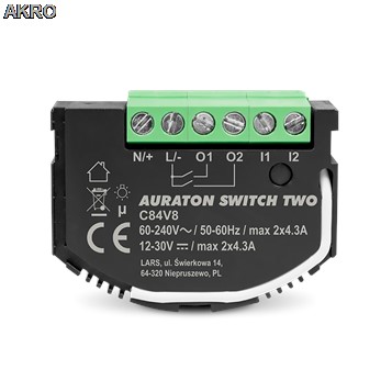 AURATON SMART Switch TWO 2-kanałowy moduł wyk.